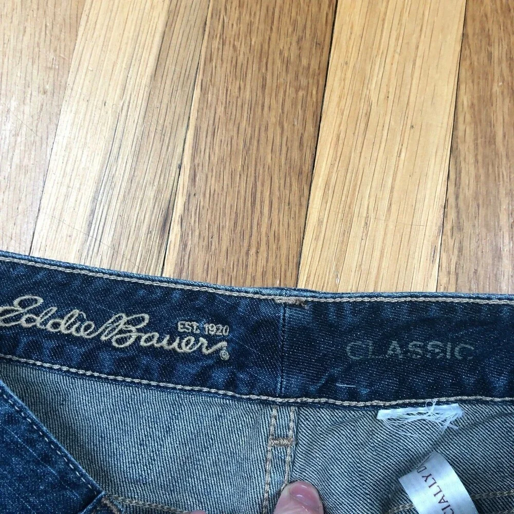 Eddie Bauer Jeans Womens 6‎ Blue Bootcut Dark Wash Denim Cotton Pants 28 x 29